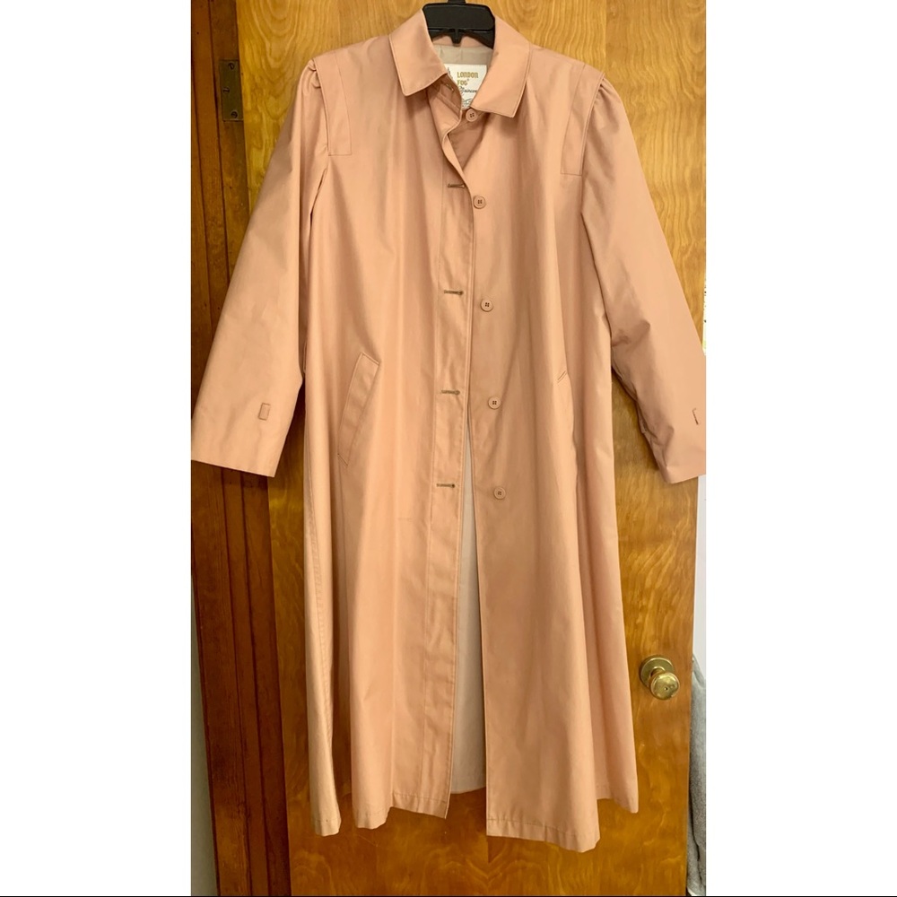 Vintage London Fog Trench Coat Maincoats Single Breasted Pink Size 14